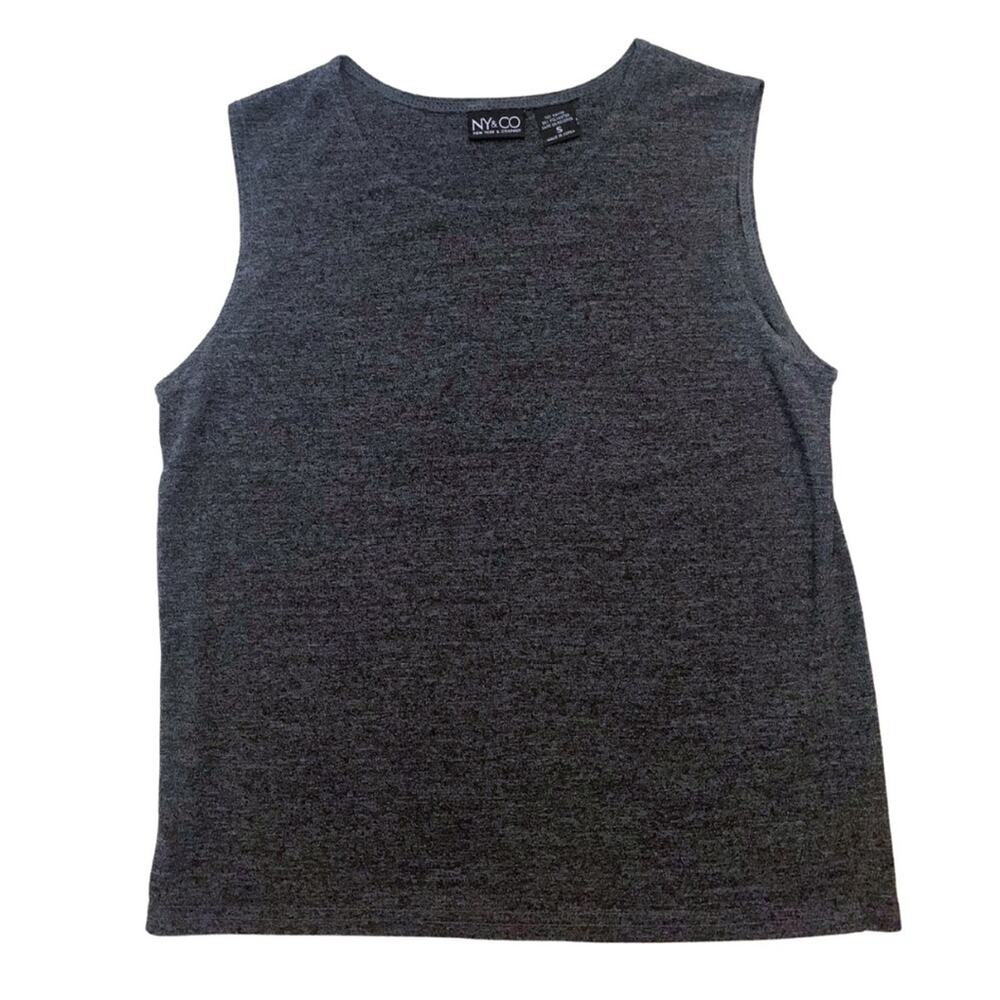 2/$30 New York & Company Dark Gray Sleeveless Top Stretch Minimal Capsule Basic